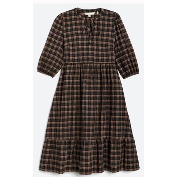 New! Barbour Lorelei Brown And Black Print Dress Size 8 NWT 30573 - Picture 4 of 5
